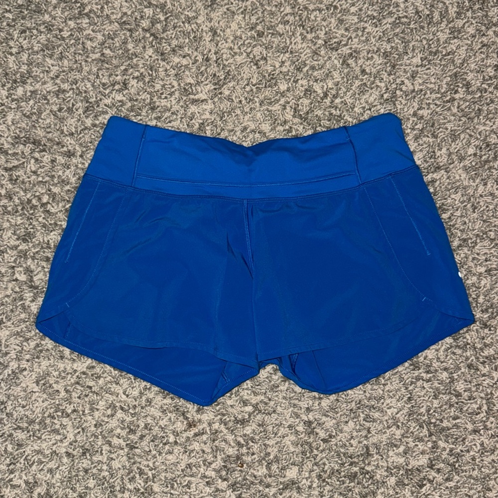 Blue Lululemon Speed Up Shorts